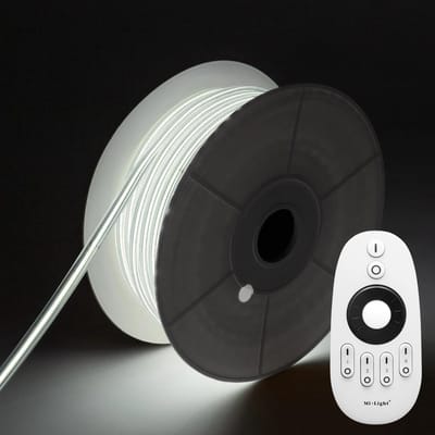 COB LED Strip - Koud Wit 6500K - 5 Meter in één rol(1x 5meter) - 800Lumen per meter - 220V - Waterdicht(IP65) - Complete Set - Met Mi-Light(MiBoxer) RF Afstandsbediening