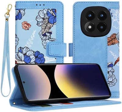 Hoesje geschikt voor Xiaomi Redmi Note 14 Pro 4G - Techsuit FlipCraft Book Wallet Case met koord - Vibrant Blue