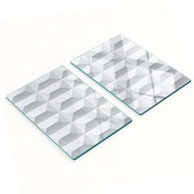 Duurzame en stijlvolle glazen borden met geometrisch patroon 2x40x52 cm