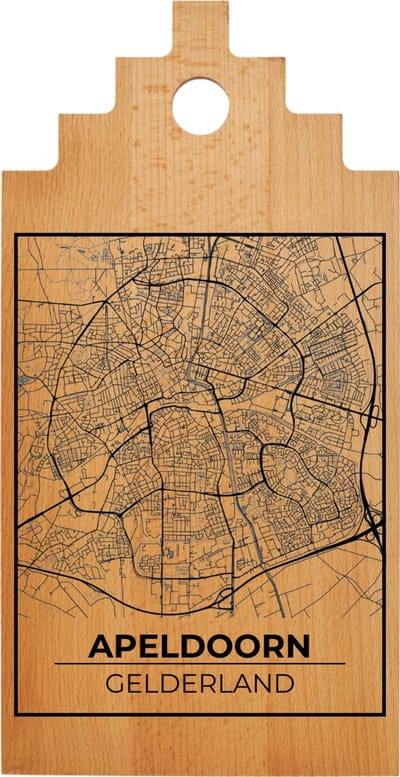 JM Woods - Borrelplank - Serveerplank - Hapjesplank - Kaasplank - Plattegrond - APELDOORN - Gepersonaliseerd - Cadeau tip!