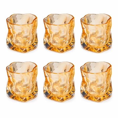 Luxaliving Gedraaide Glazen 6-delig – 190 ml per Glas – Whiskey- en Cocktailglazen