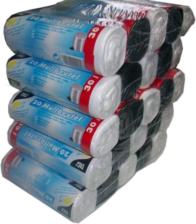Grote, Sterke Vuilniszakken HDPE 30L - 500 Stuks Gekleurd Gesorteerd