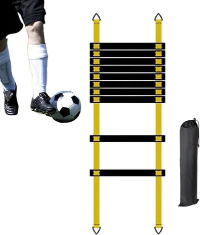 Coördinatieladder Fitnessapparaat - Snelheidsladder Trainingsladder - Sportprestatie Verbeteren - Direct Klaar Voor Gebruik - 5 meter - Geel