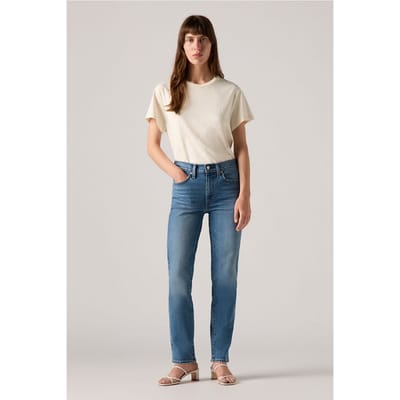 Levi's 724™ High Rise Straight Jeans Maat: W27L30 | Straight Broeken Outlet | Dames | Blauw