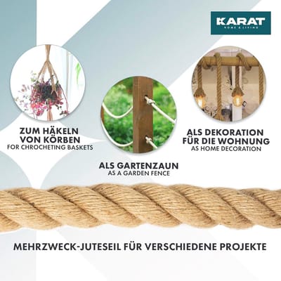 Natuurlijk Jute Touw 50 Meter Dik 6mm Sterk Hennep Touw voor Tuin Decoratie Ambachten en Sport