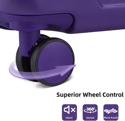 HAUSS SPOLE Kofferset – 6-Delig Uitbreidbaar – 20 24 28 Inch – ABS – Donkerpaars – Hardcase Voor Reis Met Cijferslot En Wielen