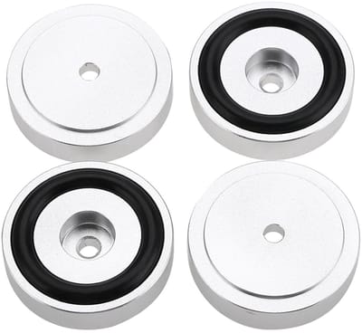 Versterker Pads - Luidspreker Voetjes - Verbeter Geluid - Schokabsorberend Ontwerp - 4 Stuks - Zilver