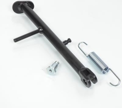 zwarte zijstandaard voor aprilia 50 rs4 nieuw 24.5cm met as en veer