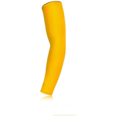 1 Stuks Sport Arm Compressie Sleeve UV Bescherming Fietsmouwen Armhoes Manchet Basketbal Fietsen Arm Zomer Hardlopen M geel