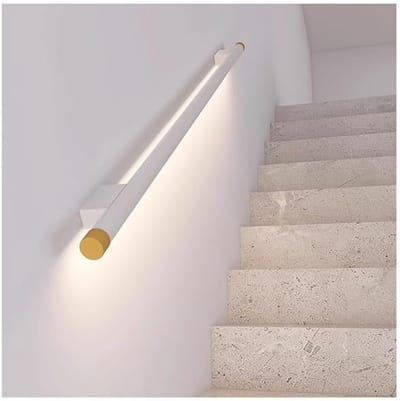 Trapleuning met LED - Veiligheidsreling Binnen - Trapverlichting Veilig - Geïntegreerd Licht - 80cm Lengte - Zwart