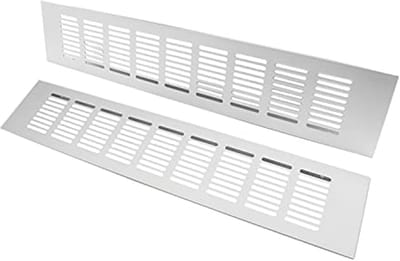 Heavy Duty Ventilatierooster - Aluminium, Rechthoekig, 2 Stuks - Geschikt voor Kasten, Badkamer, Keuken