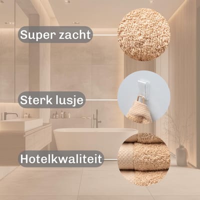 Handdoekenset Bundel - Zachte Handdoeken - Badkamer Comfort - Hotelkwaliteit - 50x100 cm - Zandkleurig