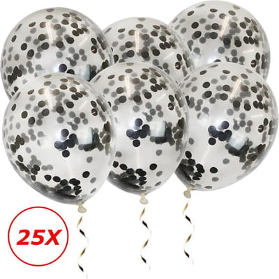 Zwarte Confetti Ballonnen Verjaardag Versiering Zwarte Helium Ballonnen Confetti Feest Versiering Halloween Papieren Confetti 25 Stuks