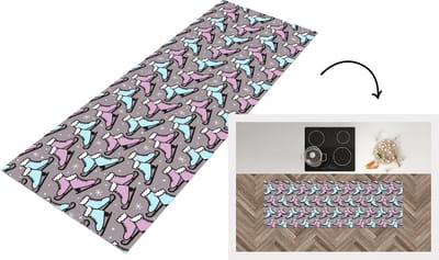 Keukenloper - Loper keuken - Schaatsen - Patroon - Winter - 150x50 cm - Keukenloper vinyl