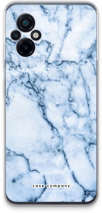 Case Company® - Hoesje geschikt voor Xiaomi Poco M5 hoesje - Blauw marmer - Soft Cover Telefoonhoesje - Bescherming aan alle Kanten en Schermrand