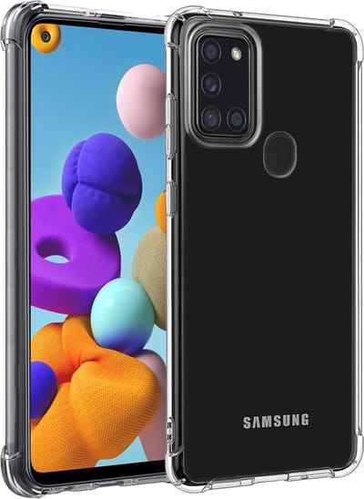 Hoesje - Geschikt voor Samsung Galaxy A21s - Sterk & Shockproof - Siliconen Case - Back Cover - Telefoon Hoes Shock Proof - Telefoonhoesjes - Transparant