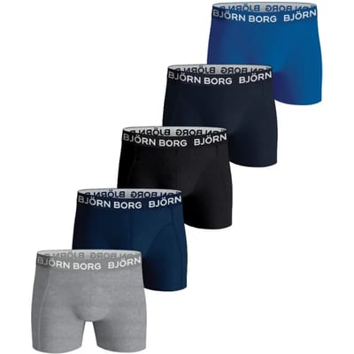 Bjorn Borg boxers 5-Pack jongens boxershorts - Solid - kinder onderbroeken katoen - 116 - Zwart