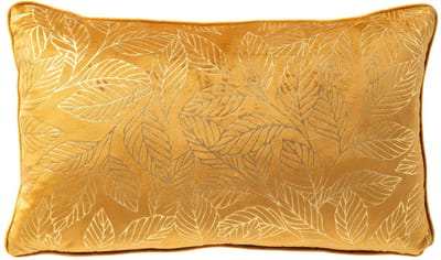 Dutch Decor BAUKE - kussenhoes 30x50 cm - bladmotief - Chai Tea - geel - met rits - zonder binnenkussen