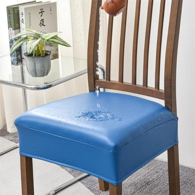 Waterdichte PU Elastische Stoelhoes Anti-vuil Leer Stoelen Zitkussens Stretch Universele Zitkoffer voor Eetkamer Kantoor Hotel