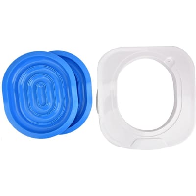 Toilettes pour chat en plastique Entraîneur Animaux de compagnie Entraînement Siège de toilette Kit d'entraînement blue
