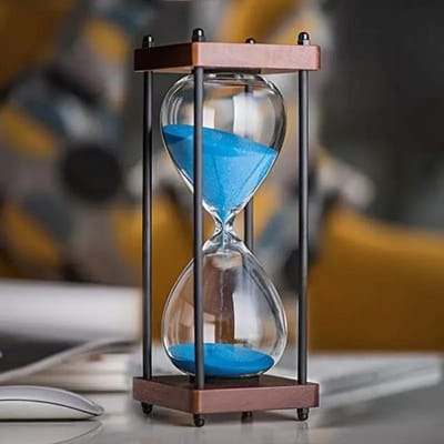 Nieuwe Grote Zandloper Timer 60 Minuten, Metalen Zandloper Zandloper Klok, Tijdmanagement Hulpmiddelen voor Keuken Thuis Kantoor Bureau Decor hemelsblauwe kleur