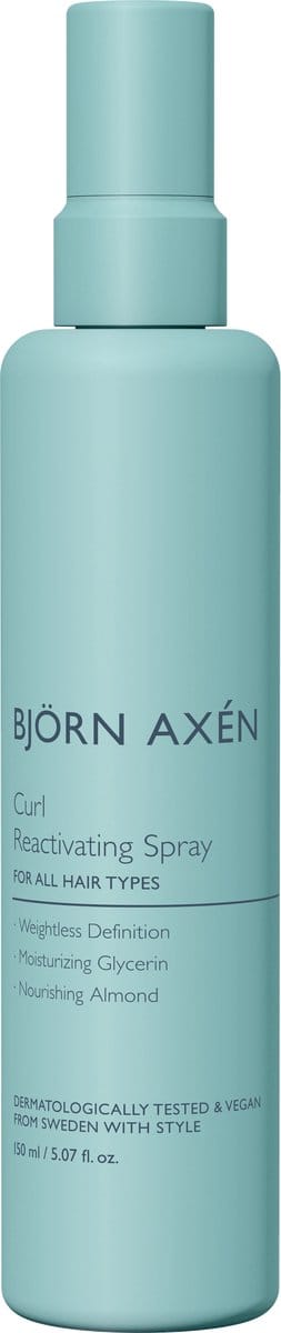 Björn Axén Curl Reactivating Spray 150 ml – Heractivator Voor Gedefinieerde, Veerkrachtige Krullen – Hydrateert, Temt Pluis & Herstelt Curls Tussendoor – Voor Golvend & Krullend Haar - Vegan & Dermatologisch Getest