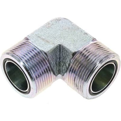UN 1-11/16''-12 Buitendraad Verzinkt Stalen L-Fitting 90graden ORFS 250 Bar - Hydrauliek - FL2E-M-EZ-111U-O