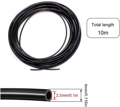 Dailygoods- Pneumatische Slang 10 m - Polyurethaan Slang - 4 mm Buitendiameter - 2,5 mm Binnendiameter - Slijtvast en Buigvast - Lichtgewicht 122,7 g - Luchtslang