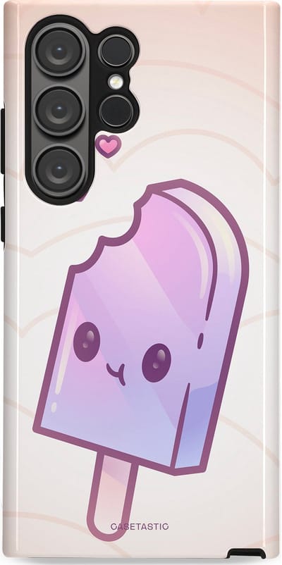 Casetastic Hoesje Geschikt voor Samsung S23 Ultra - Stijlvolle Beschermende Duo-layer Case - Zacht Paars IJs