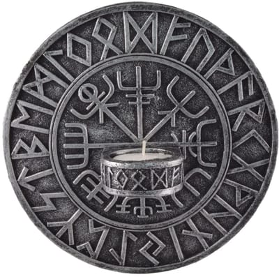 Theelichthouder Vikingkompas Vegvísir - aan de muur te bevestigen