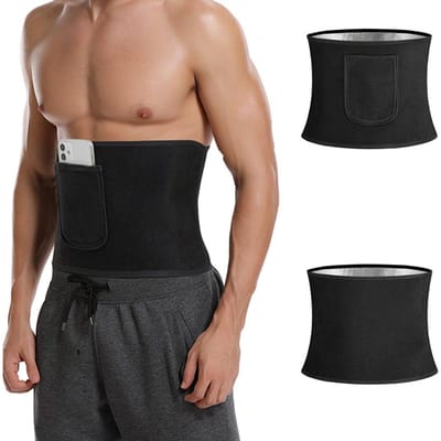 Afslankende Body Shaper Mannen Taille Trainer Trimmer Riem met Zak Korset voor Buik Buik Shapers Tummy Control Fitness Shapewear One Size zwart