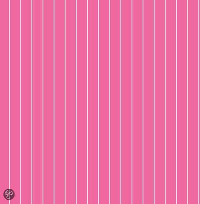 Dutch Wallcoverings Kinderbehang - Papierbehang - Streep - Roze/Wit