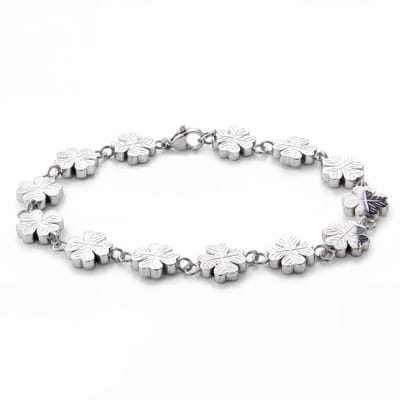 Clover | 10 mm zilverkleurige roestvrijstalen klaverarmband