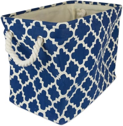 Opvouwbare polyester opbergmand met katoenen handgrepen – Organiseer uw kantoor, slaapkamer of woonkamer