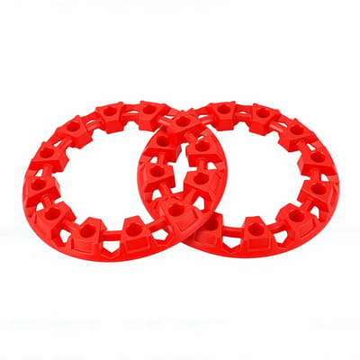 2 STKS 6 Inch ATV Wielkap Naafbeschermer Universeel All-Terrain Voertuig Wielnaaf Decoratiekap Rand Beschermer Rood rood