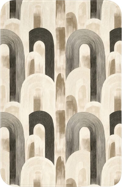 WC mat 40x60 cm - Antislip - Abstract - Patroon - Bogen - Toiletmat - Vloermat - Douchemat - Toilet tapijt - Toiletmatten