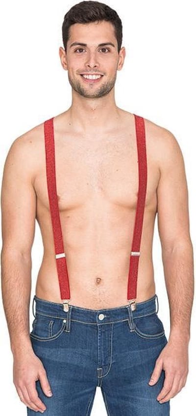 Bretels glitter rood