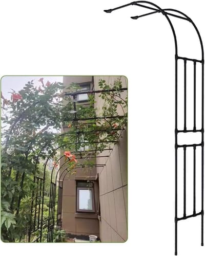 Stalen Tuinboog - Klimplant Rek - Bruiloft Decoratie - Halfboog Vorm - 90x40x240 cm - Zwart