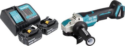 Makita DGA 520 SFX1 accu haakse slijper 18 V 125 mm X-LOCK Brushless + 2x accu 3.0 Ah + lader
