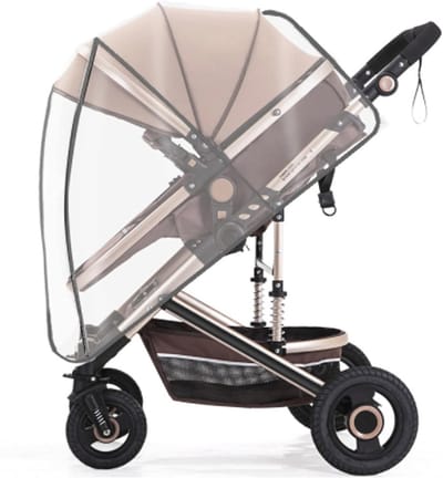 NTH products- Regenhoes Universeel - Kinderwagen/buggy - U-vormig Ontwerp - Goede Ventilatie - Waterdicht - Transparant 90 x 32 cm - Kinderwagenhoes
