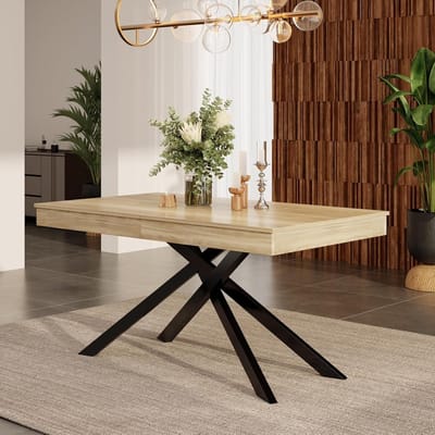 Uittrekbare Eettafel - Verstelbare Tafel - Gezellig Dineren - Flexibele Lengte - 140-180 x 80 cm - Eikenkleur