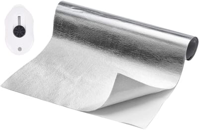 Dailygoods- Warmtebescherming Aluminium Folie 30 x 300 cm - Zelfklevend - Isolatiefilm - Vezeldoek - Hittebescherming - Schokbestendig - Isolatiemateriaal