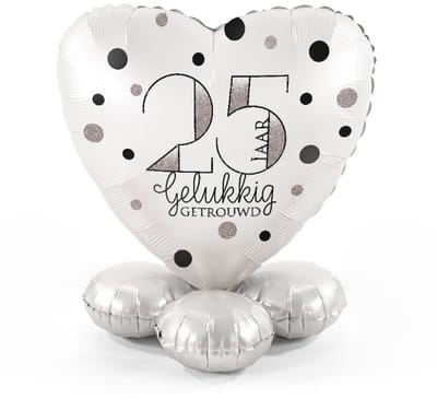 25 jaar gelukkig getrouwd - Ballonnen set met standaard - Everloon