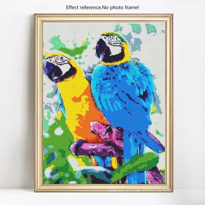 Peinture diamant 5D à faire soi-même, broderie complète d'animaux ronds, image en strass d'oiseau, vente 20X30 blue