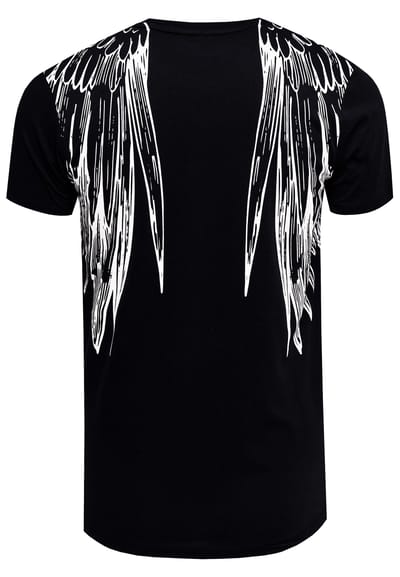 T-shirt met effen Amerikaanse print