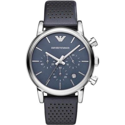 Emporio Armani AR1736 Blauwe Chronograaf Herenhorloge 41mm grijs