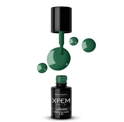 XFEM UV/LED Hybrid Gellak 6ml. #0199 Falling Green - Donkergroen - Glanzend - Gel nagellak - Gel nagellak