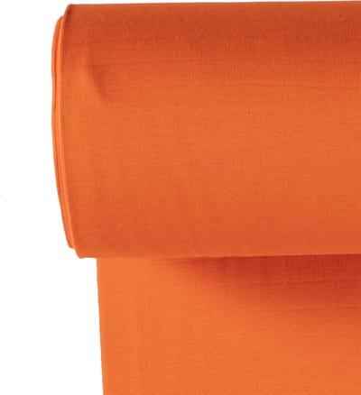 Boordstof Uni Rondgebreid 35 cm per Meter – Oranje – Elastische Boordstof voor Mouwen, Hals & Taille