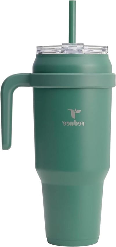 Reisbeker met handvat - Geïsoleerde fles - Hydratatie onderweg - Vacuüm geïsoleerd - 15 Liter - Groen