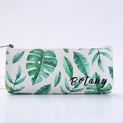 PU Leer Tropisch Palmblad Patroon Potlood Houder Briefpapier Pouch Zakken voor School - Kantoor - Cosmetische Make-up Organisatie - Plantkunde - Tropical
